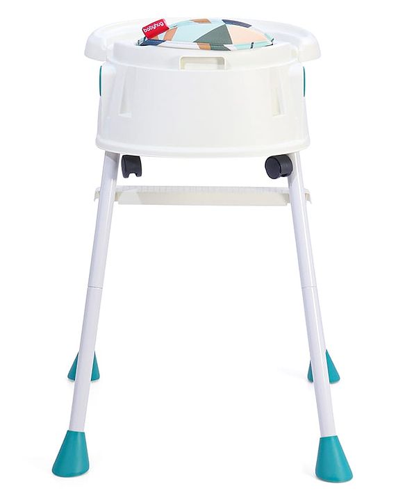 Babyhug 4 in 1 Convertible High Chair with Adjustable Height & Comfortable Seat - White