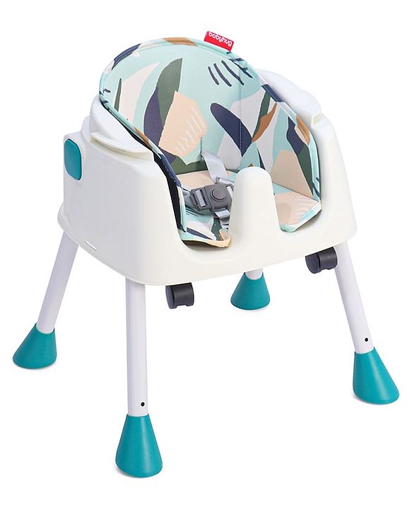 Babyhug 4 in 1 Convertible High Chair with Adjustable Height & Comfortable Seat - White