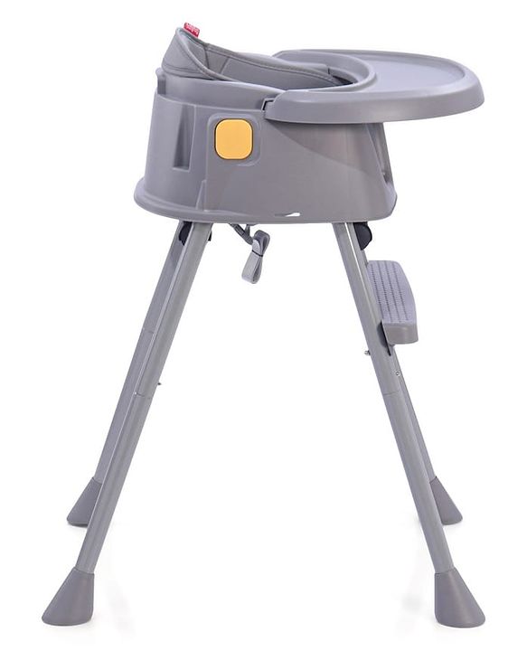 Babyhug 4 in 1 Convertible High Chair with Adjustable Height & Comfortable Seat - White