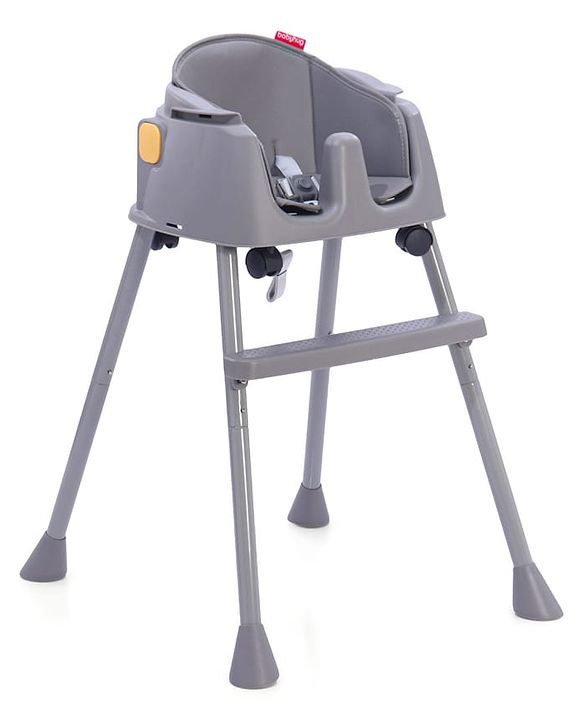 Babyhug 4 in 1 Convertible High Chair with Adjustable Height & Comfortable Seat - White