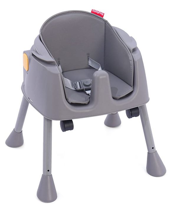 Babyhug 4 in 1 Convertible High Chair with Adjustable Height & Comfortable Seat - White