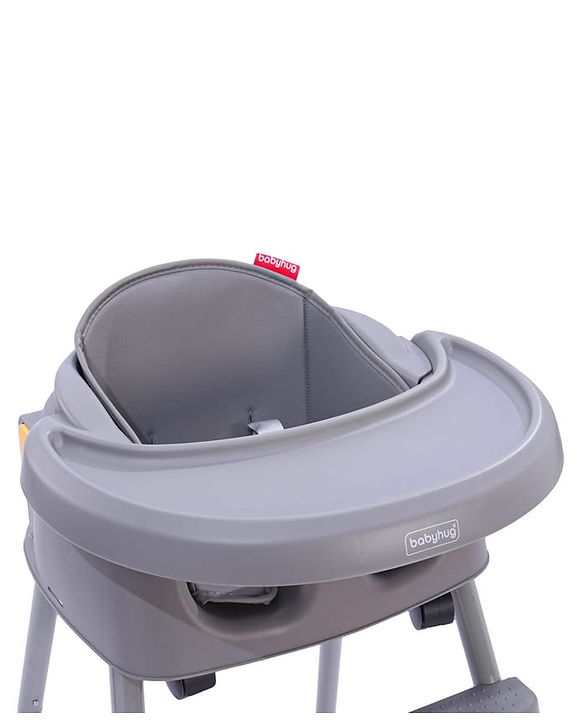 Babyhug 4 in 1 Convertible High Chair with Adjustable Height & Comfortable Seat - White