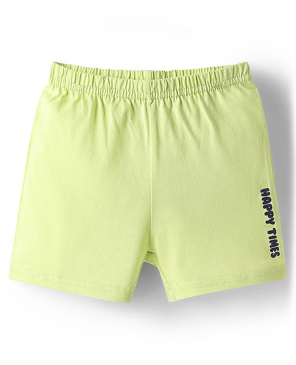 Babyhug 100% Cotton Single Jersey Knit Sleeveless Sando & Shorts Set With Stripes - Light Green
