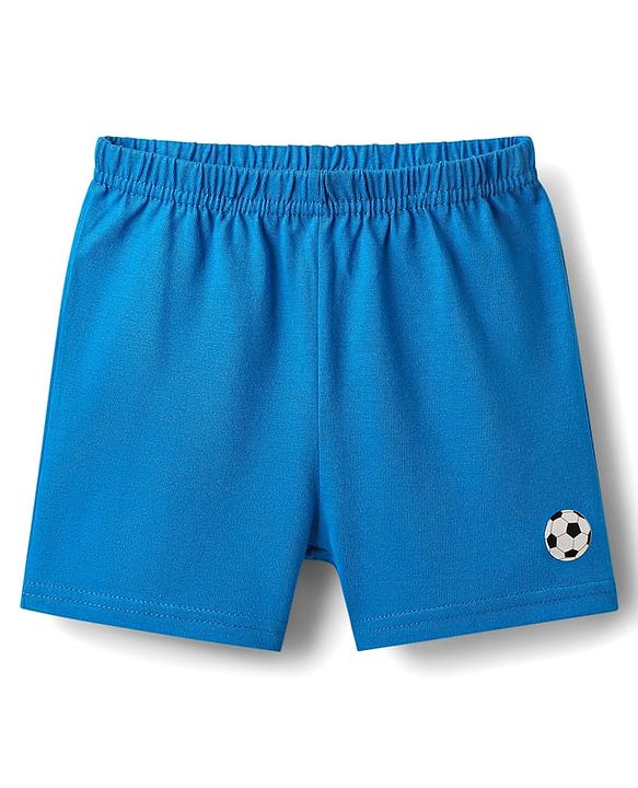 Babyhug 100% Cotton Single Jersey Knit Sleeveless Sando & Shorts Set With Stripes - Blue & Lime