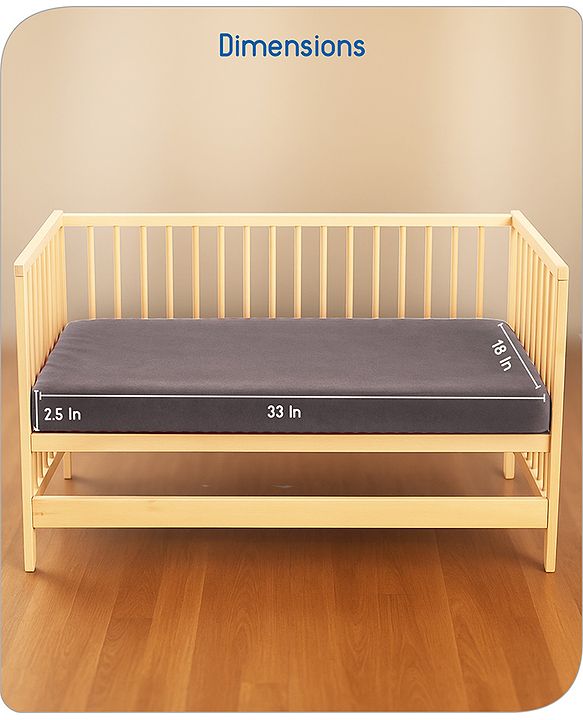 Babyhug 100% Cotton Waterproof Fitted Mattress Protector Cover - Grey