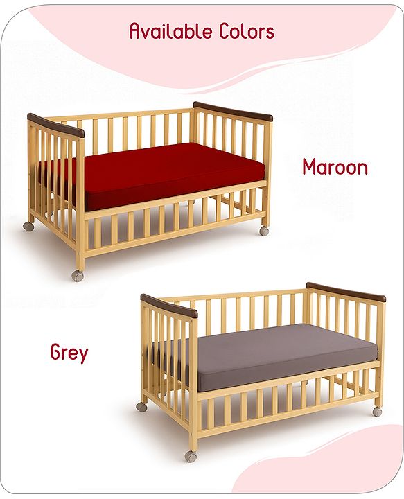 Babyhug 100% Cotton Waterproof Fitted Mattress Protector Cover - Maroon