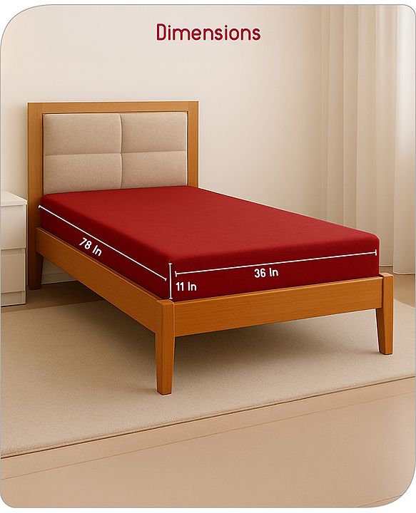 Babyhug 100% Cotton Waterproof Fitted Mattress Protector Cover - Maroon