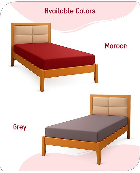 Babyhug 100% Cotton Waterproof Fitted Mattress Protector Cover - Maroon