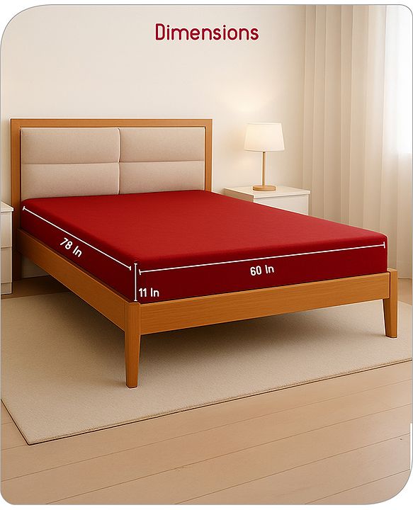 Babyhug 100% Cotton Waterproof Fitted Mattress Protector Cover - Maroon