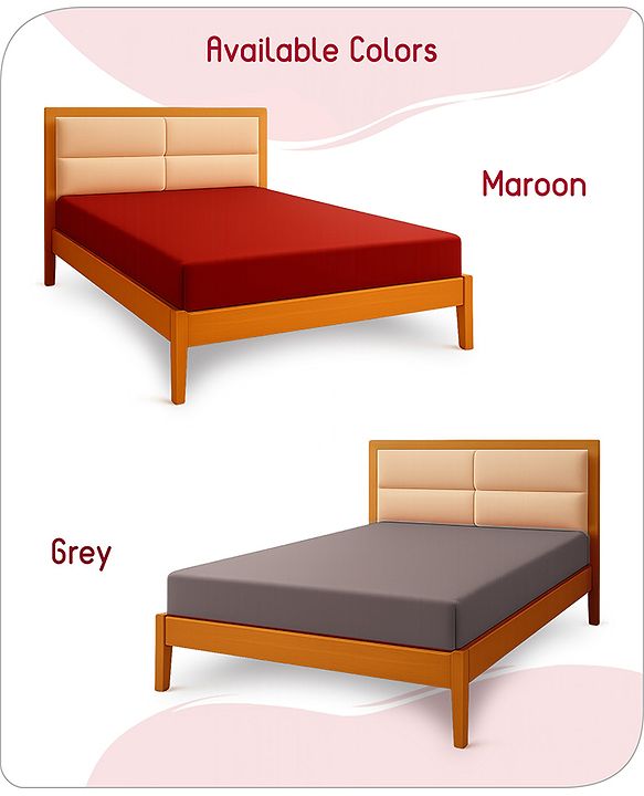 Babyhug 100% Cotton Waterproof Fitted Mattress Protector Cover - Maroon