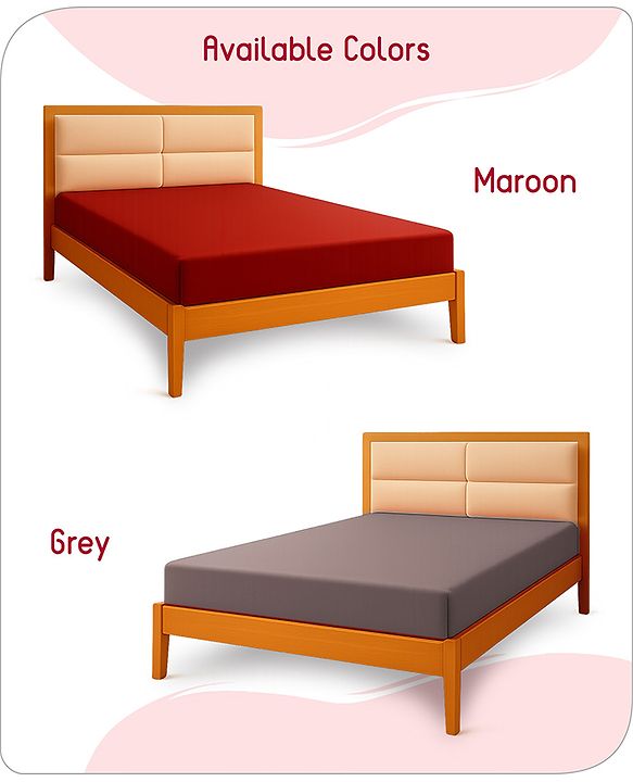 Babyhug 100% Cotton Waterproof Fitted Mattress Protector Cover - Maroon