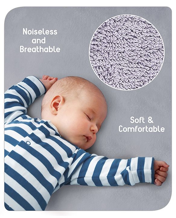 Babyhug 100% Cotton Waterproof Fitted Mattress Protector Cover - Grey