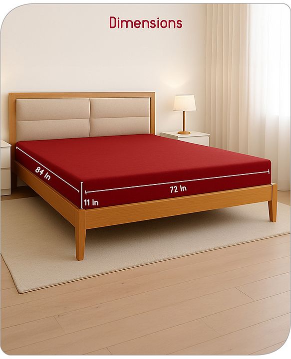 Babyhug 100% Cotton Waterproof Fitted Mattress Protector Cover - Maroon