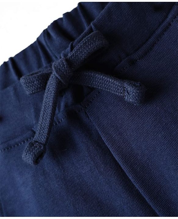 Babyhug Cotton Single Jersey Knit Knee Length Shorts With Bunny & Floral Print - Navy Blue