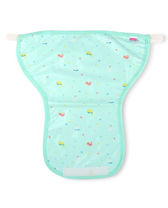 Babyhug Waterproof Nappy with Terry Inner Layer Small Size Set of 3 - Dolphin Print| Reusable| Easy to Clean and Maintain| Adjustable Velcro Closure