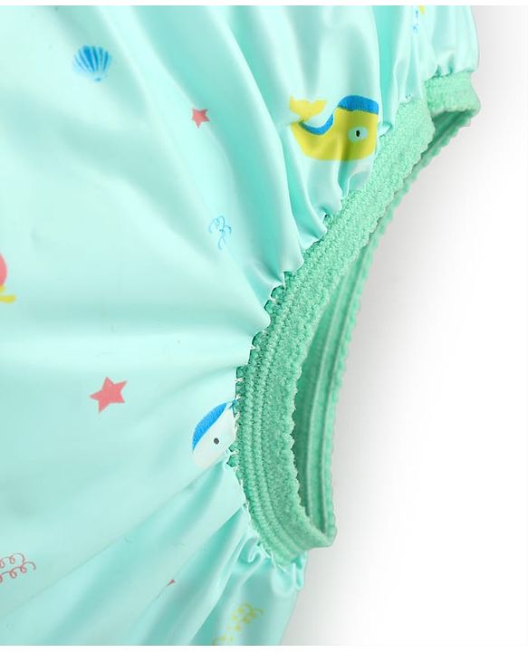 Babyhug Waterproof Pant Style Nappy with Elastic Small Size Set of 3 - Dolphin Print| Reusable| Easy to Clean and Maintain| Leak Proof| Soft Terry Inner Lining