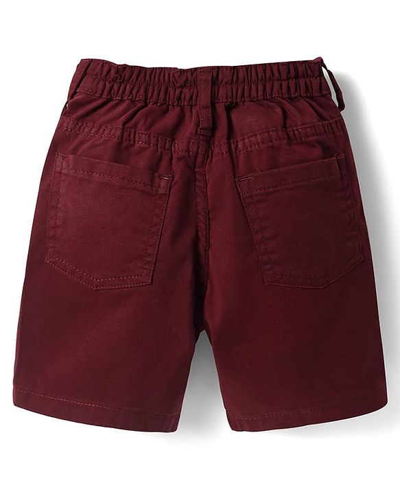 Babyhug Cotton Woven Half Sleeves Checkered Shirt & Shorts Set - Maroon