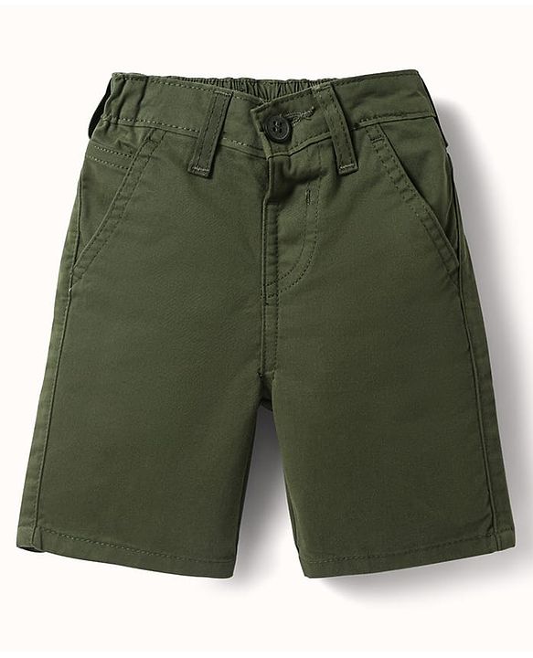 Babyhug Cotton Woven Half Sleeves Checkered Shirt & Shorts Set - Green