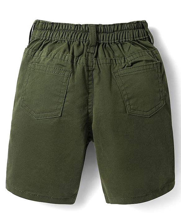 Babyhug Cotton Woven Half Sleeves Checkered Shirt & Shorts Set - Green