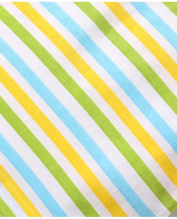 Babyhug 100% Cotton Knit Sleeveless Striped Sando - Light Green