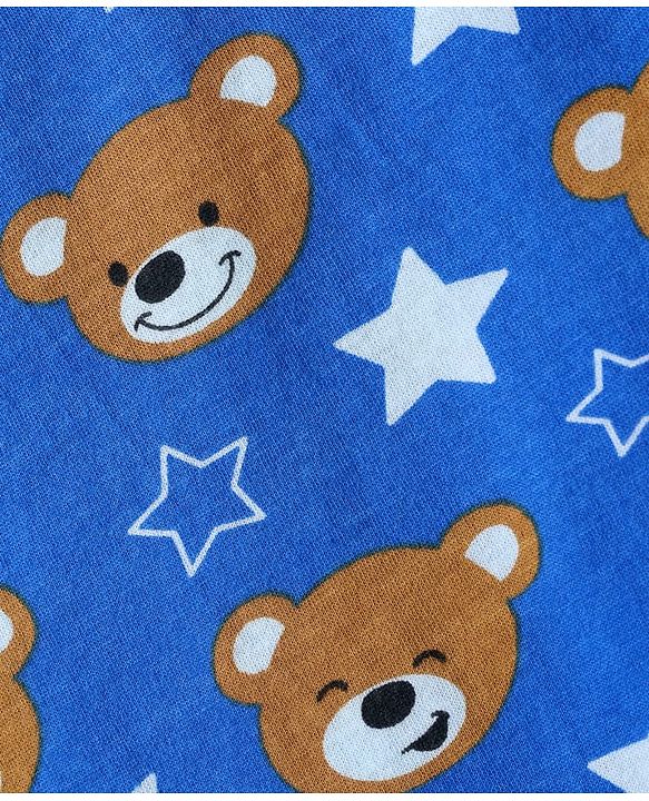 Babyhug 100% Cotton Single Jersey Knit Sando With Bear Print - Blue