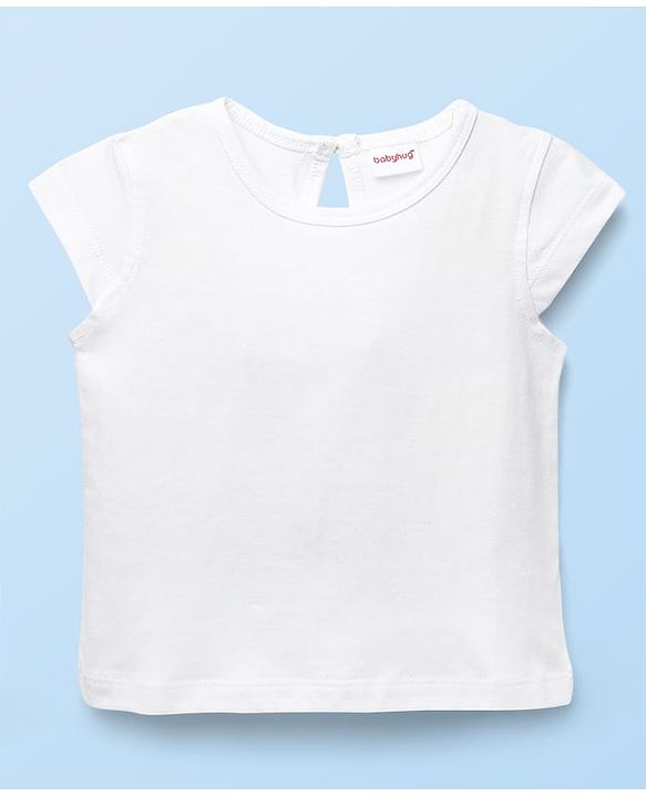 Babyhug Cotton Knit Frock & Half Sleeves Inner Tee With Floral Print & Lace Detailing - Navy Blue & White