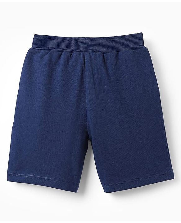 Babyhug Terry Cotton Knit Mid Thigh Beach Theme Print Shorts - Blue