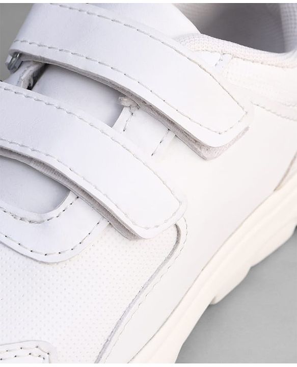 Pine Kids Velcro Closure School Shoes - White