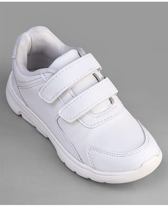 Pine Kids Velcro Closure School Shoes - White
