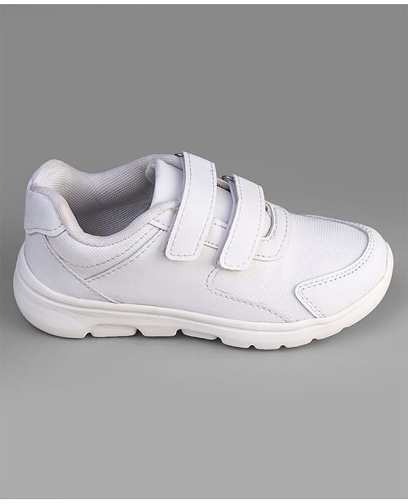 Pine Kids Velcro Closure School Shoes - White