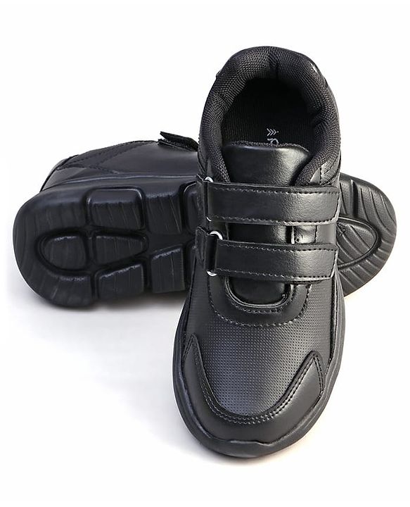 Pine Kids Velcro Closure School Shoes - Black