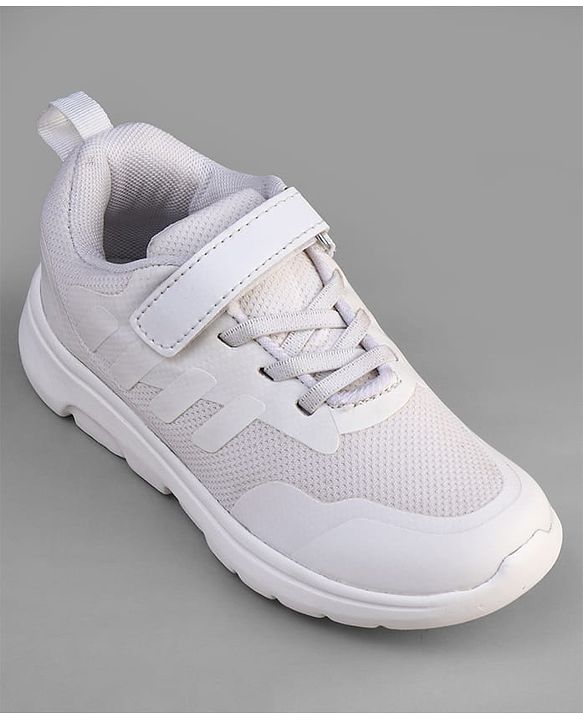 Pine Kids Velcro Closure School Shoes - White