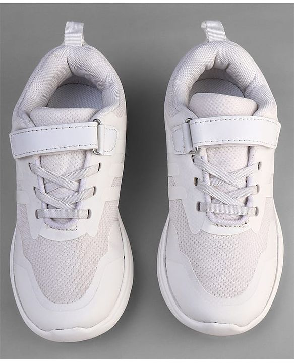 Pine Kids Velcro Closure School Shoes - White