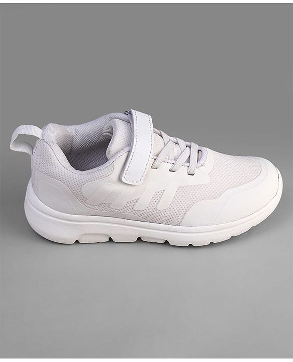 Pine Kids Velcro Closure School Shoes - White