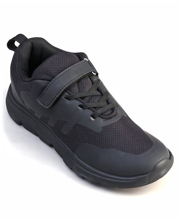 Pine Kids Velcro Closure School Shoes - Black