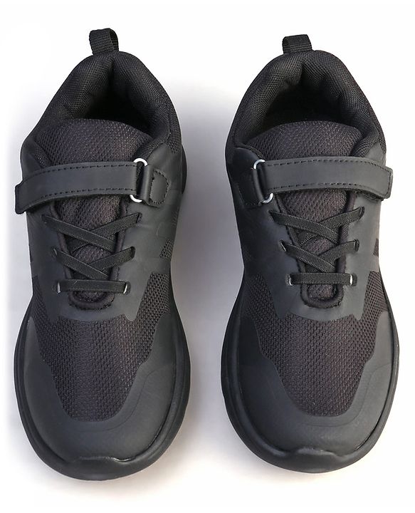 Pine Kids Velcro Closure School Shoes - Black