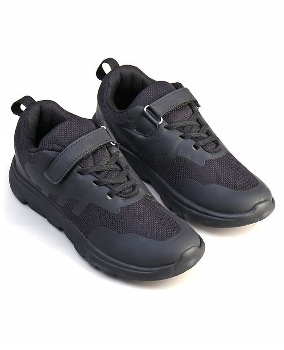 Pine Kids Velcro Closure School Shoes - Black