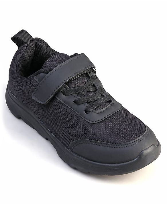 Pine Kids Velcro Closure School Shoes - Black
