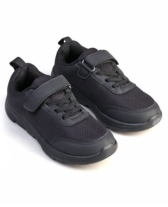 Pine Kids Velcro Closure School Shoes - Black