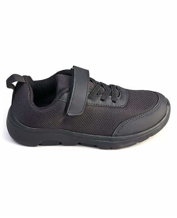 Pine Kids Velcro Closure School Shoes - Black