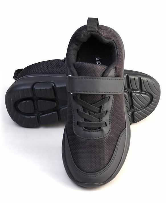 Pine Kids Velcro Closure School Shoes - Black