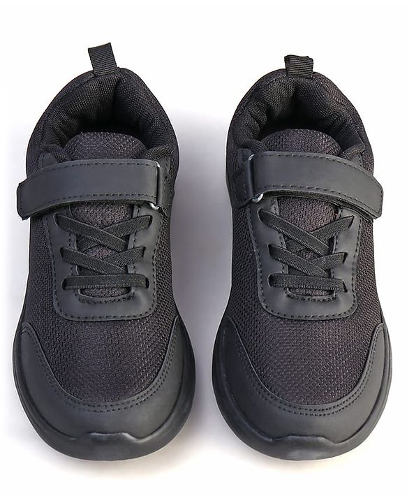 Pine Kids Velcro Closure School Shoes - Black