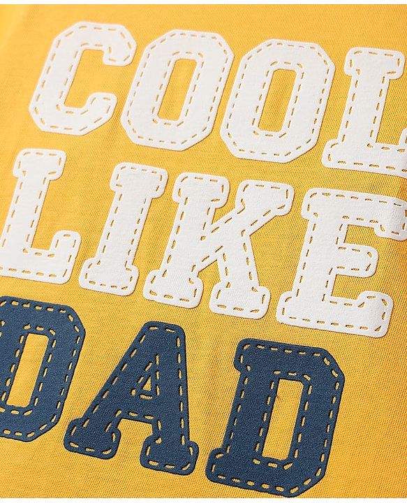 Babyhug Cotton Knit Half Sleeves T-Shirts With I Have Super Power Text Graphics Pack Of 2 - Navy Blue & Yellow