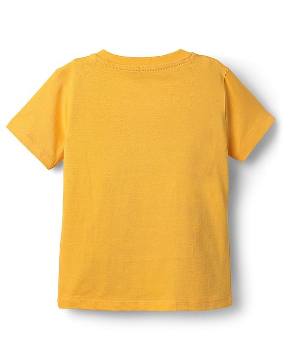 Babyhug Cotton Knit Half Sleeves T-Shirts With I Have Super Power Text Graphics Pack Of 2 - Navy Blue & Yellow