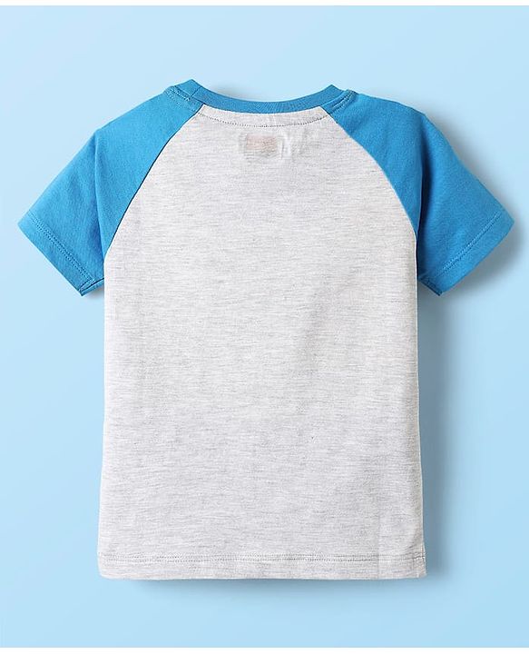 Babyhug Cotton Knit Half Sleeves T-Shirts With Stripes & Aloha Text Print Pack Of 2 - Red & Blue