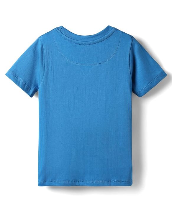 Pine Kids Disney Single Jersey Knit Half Sleeves T-Shirt with Mickey Mouse Graphics - Blue