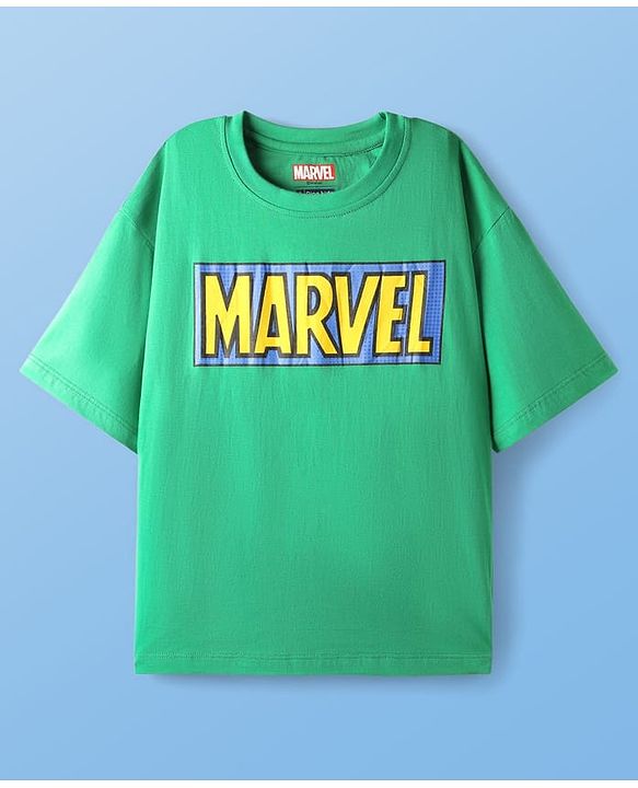 Pine Kids Marvel 100% Cotton Over Size Drop Shoulder Half Sleeves Shorts Night Suit With Avenger Graphics - Multi Colour