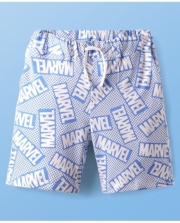 Pine Kids Marvel 100% Cotton Over Size Drop Shoulder Half Sleeves Shorts Night Suit With Avenger Graphics - Multi Colour