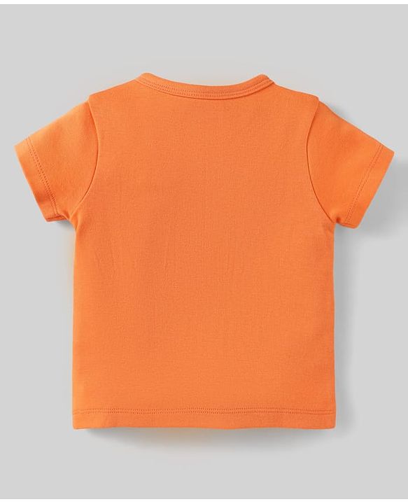 Babyhug 100% Cotton Knit Half Sleeves Front Open jhabla With Stripes & Animal Print Pack Of 3 - Orange Navy Blue & Yellow
