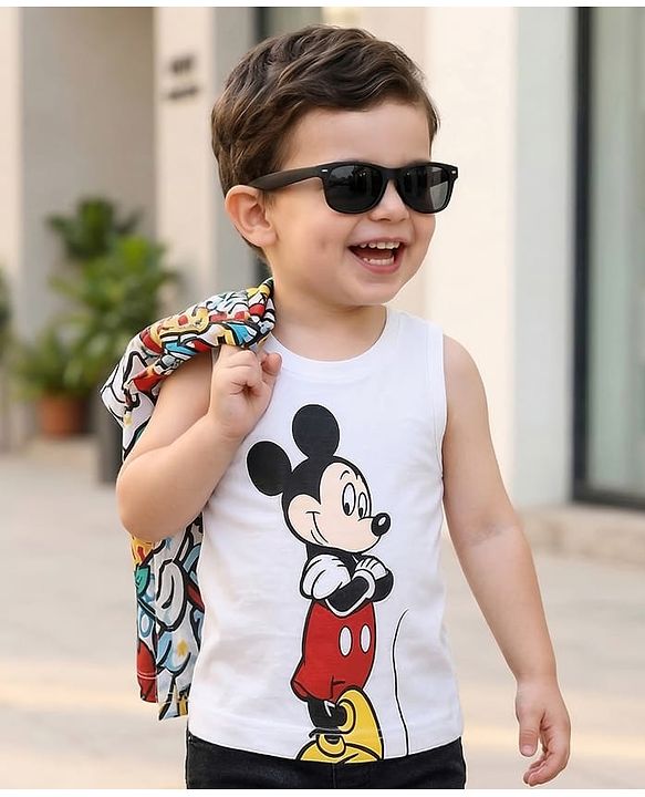 Babyhug Disney Single Jersey Knit Half Sleeves Shirt & T-Shirt With Mickey Mouse Print - Multicolor